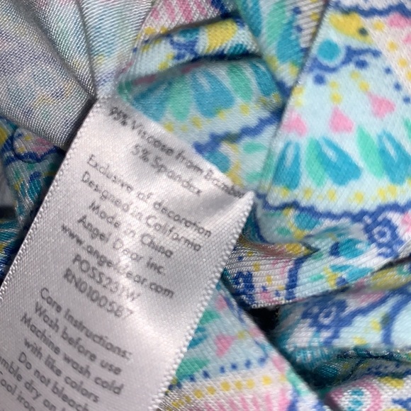 NWT Angel Dear Mermaid Scales Sunsuit Ruffled Romper 0-3M Pink Blue Bamboo - Picture 9 of 9